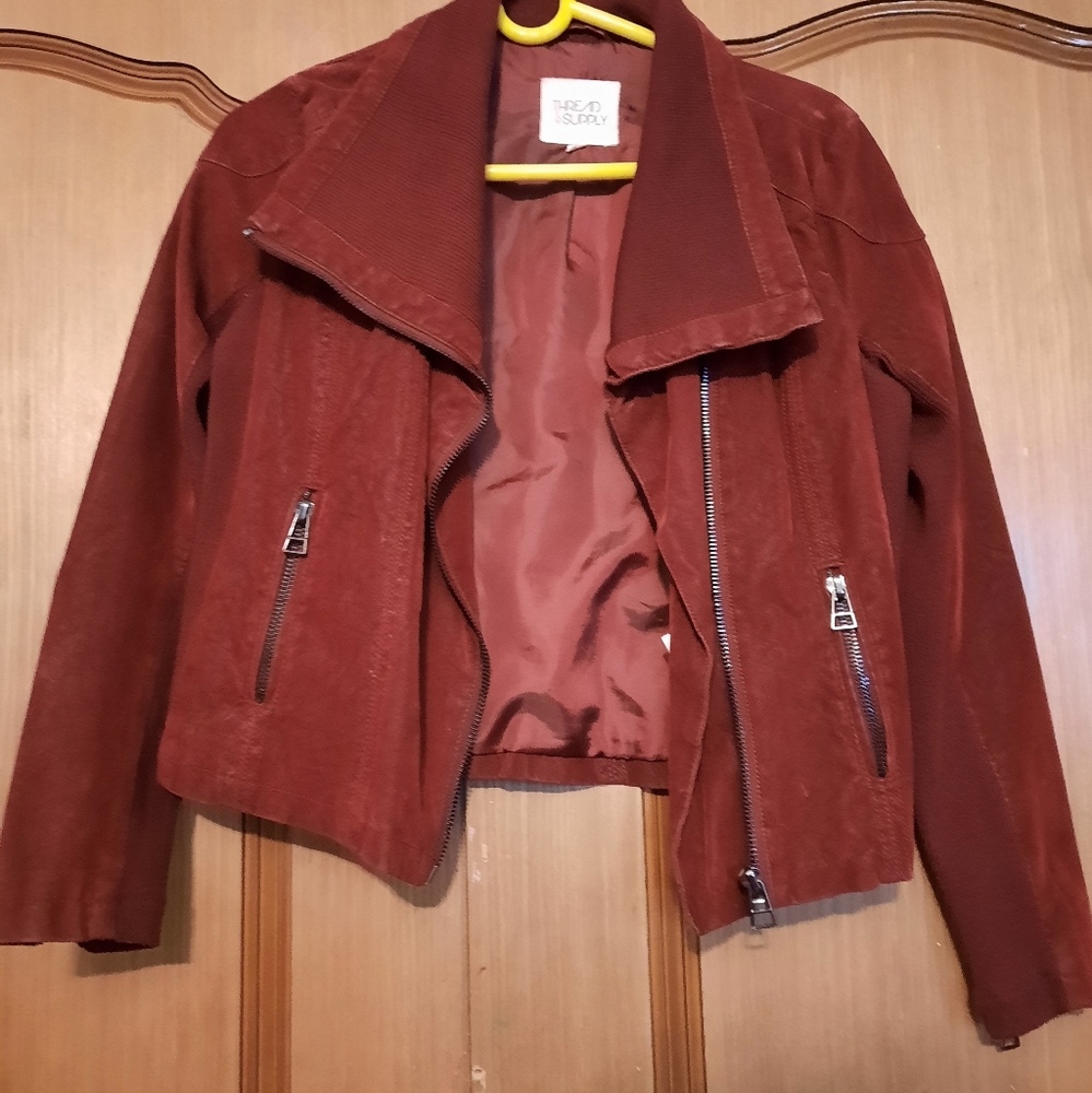 Women jacket , red color, not new, М